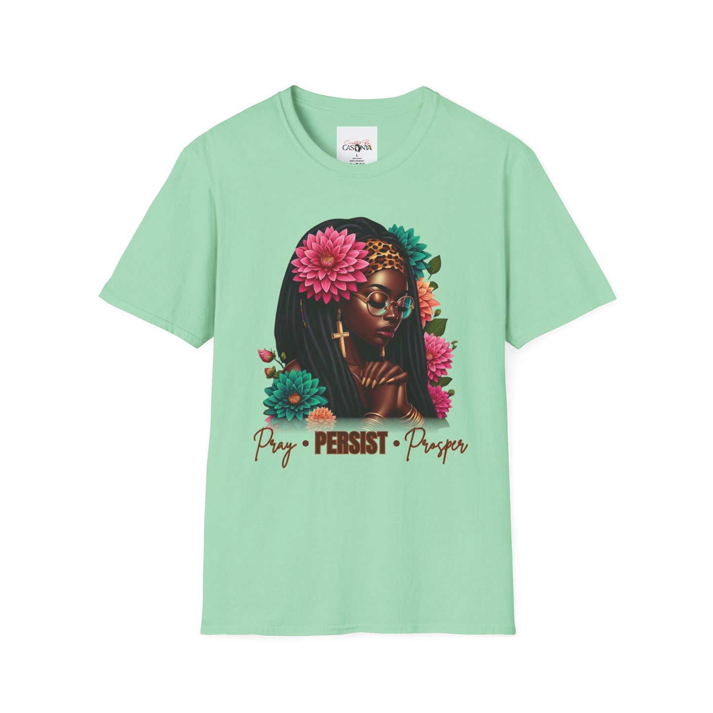Pray Persist Prosper Shirt – Inspirational Faith Graphic Tee – Afrocentric Women’s Empowerment T-Shirt – Christian Streetwear Fashion