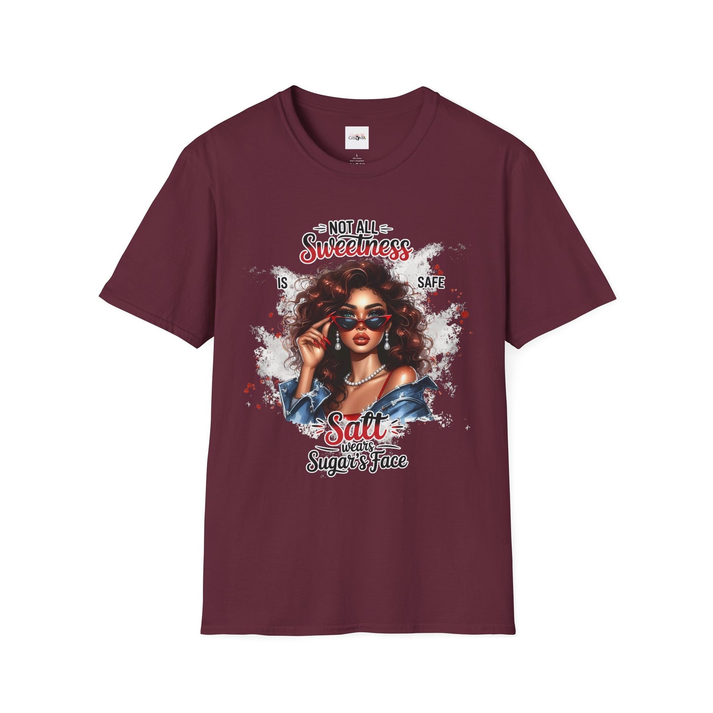 Not All Sweetness Is Safe Shirt – Salt Wears Sugar’s Face Graphic Tee – Bold Statement T-Shirt – Trendy Streetwear Women’s Empowerment Top