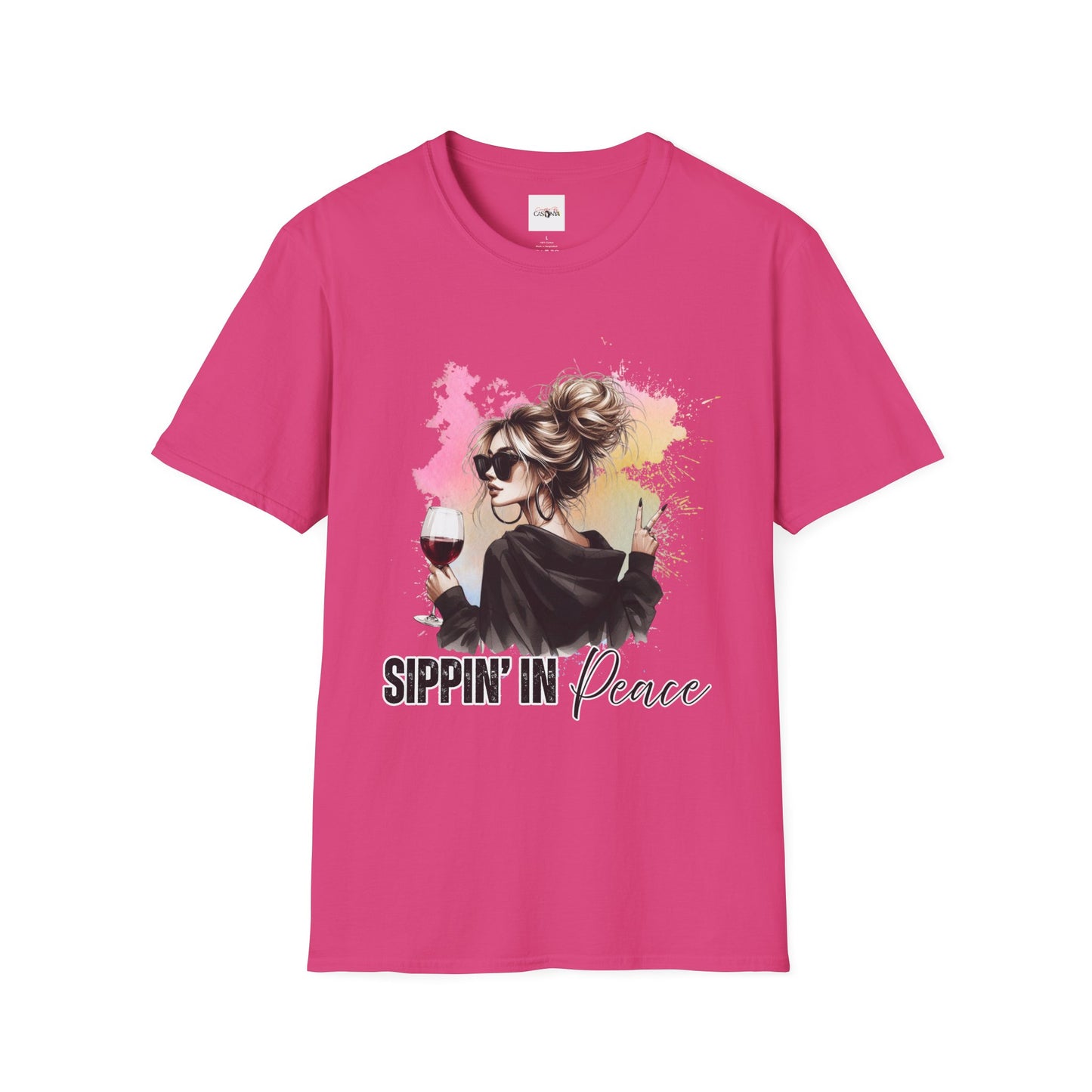Sippin’ in Peace Wine Shirt – Funny Wine Lover Graphic Tee – Girls’ Night T-Shirt – Relaxed Casual Streetwear – Gift for Women Who Love Wine