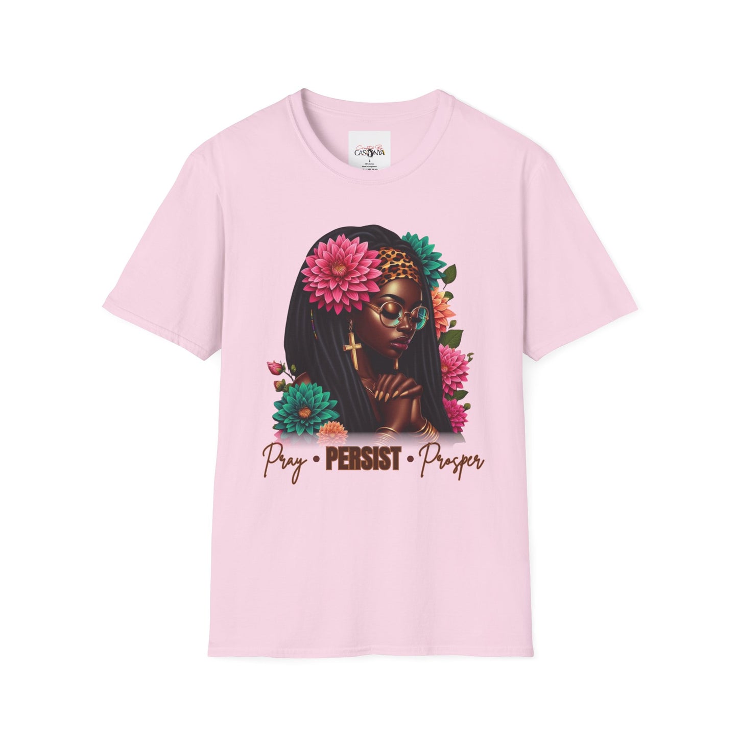 Pray Persist Prosper Shirt – Inspirational Faith Graphic Tee – Afrocentric Women’s Empowerment T-Shirt – Christian Streetwear Fashion