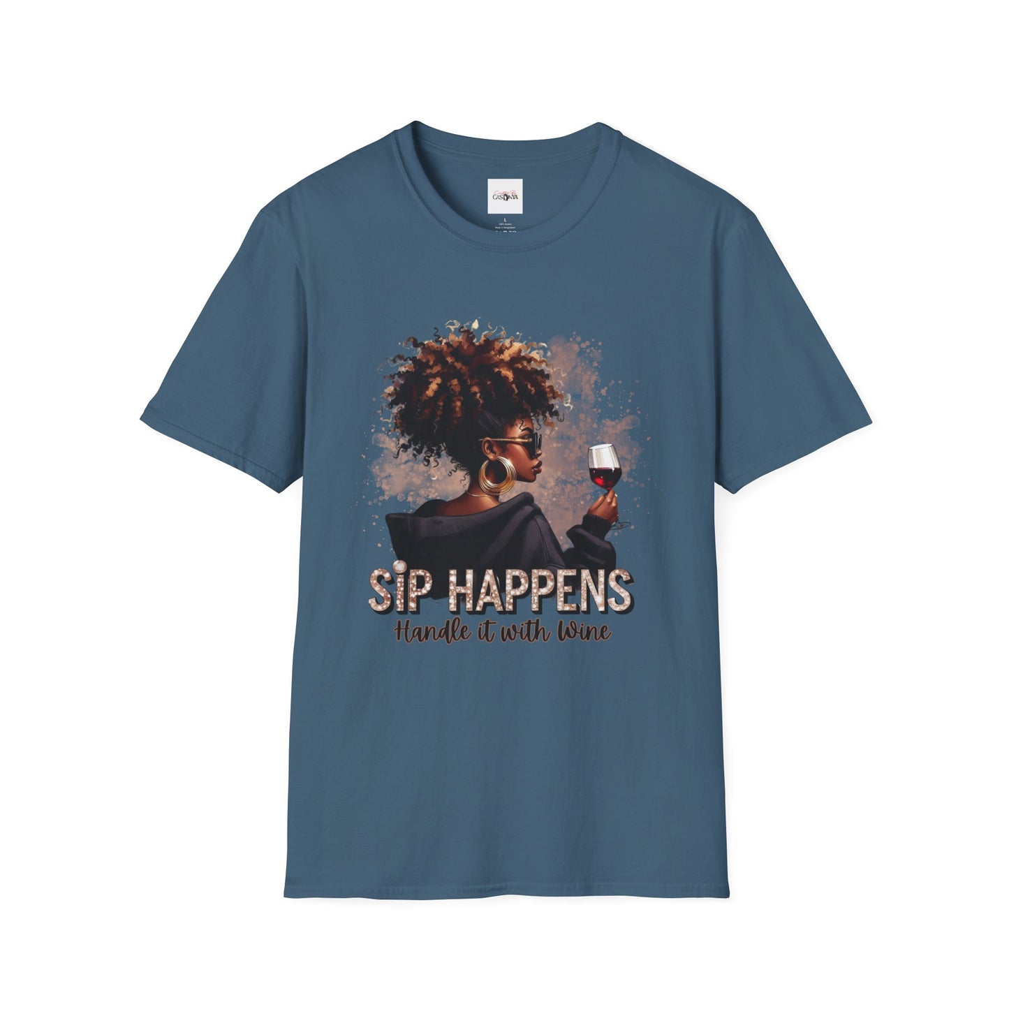 Sip Happens Wine Shirt – Handle It with Wine Graphic Tee – Funny Women’s T-Shirt – Casual Wine Lover Top – Girls’ Night Gift & Streetwear
