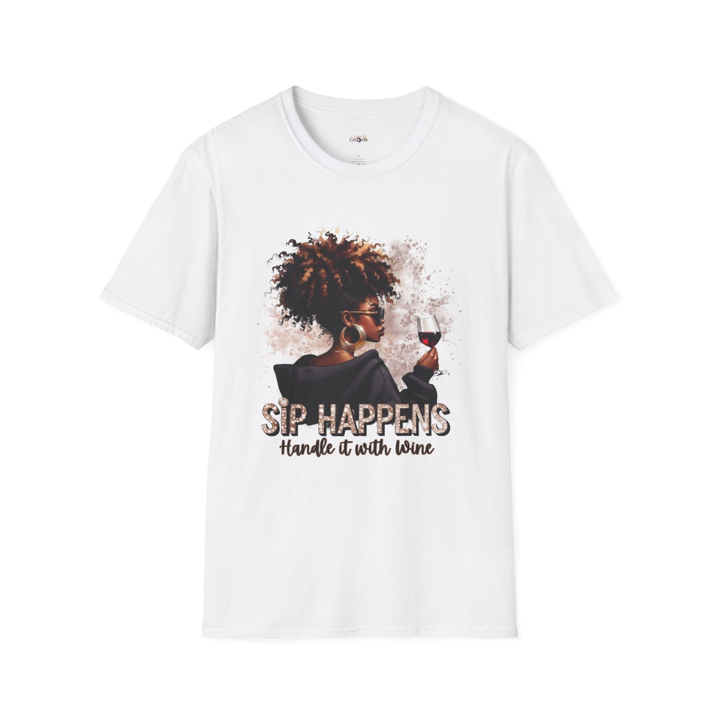 Sip Happens Wine Shirt – Handle It with Wine Graphic Tee – Funny Women’s T-Shirt – Casual Wine Lover Top – Girls’ Night Gift & Streetwear
