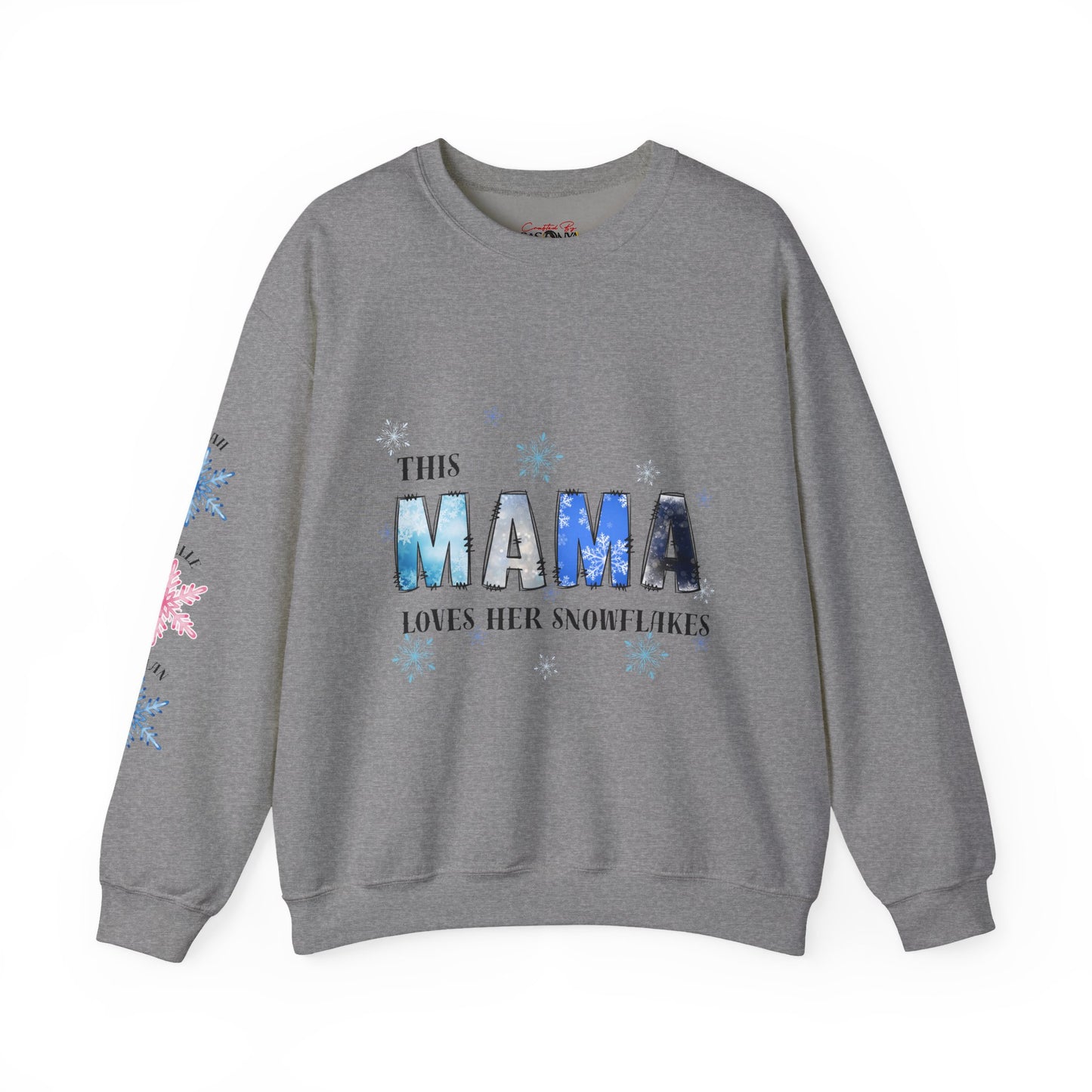 Custom MAMA Snowflake Sweatshirt – Snowflake Mom Tee – Cozy Christmas Gift for Moms