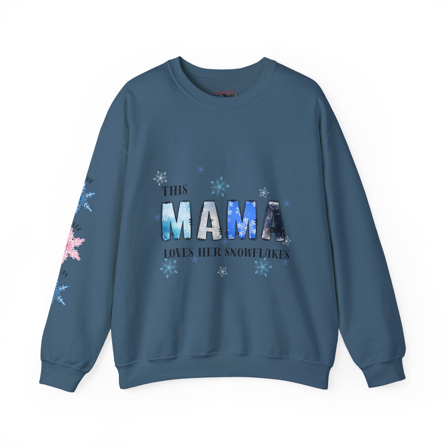 Custom MAMA Snowflake Sweatshirt – Snowflake Mom Tee – Cozy Christmas Gift for Moms