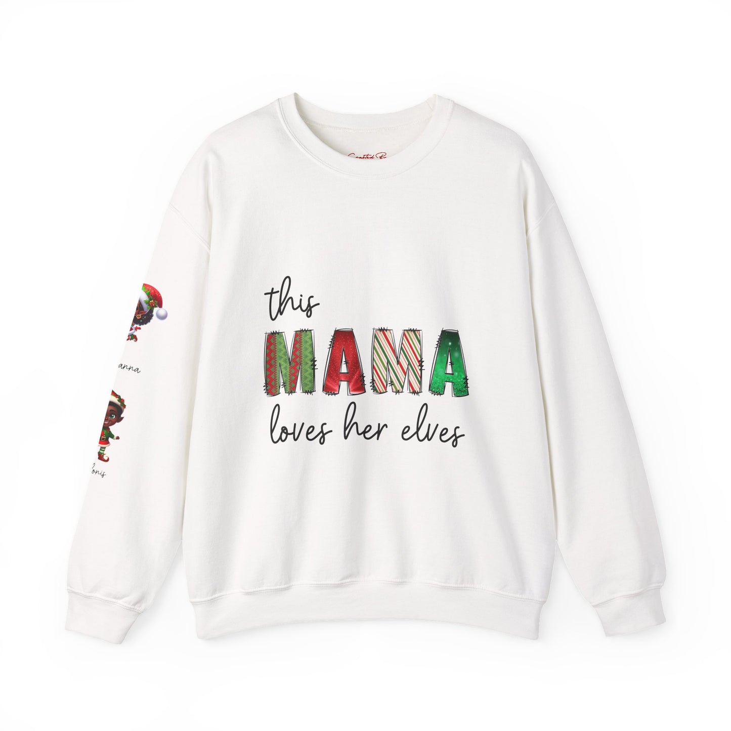 This Mama Loves Her Elves Shirt – Custom Christmas Mom T-Shirt – Festive Mama Graphic Top – Holiday Mom Gift