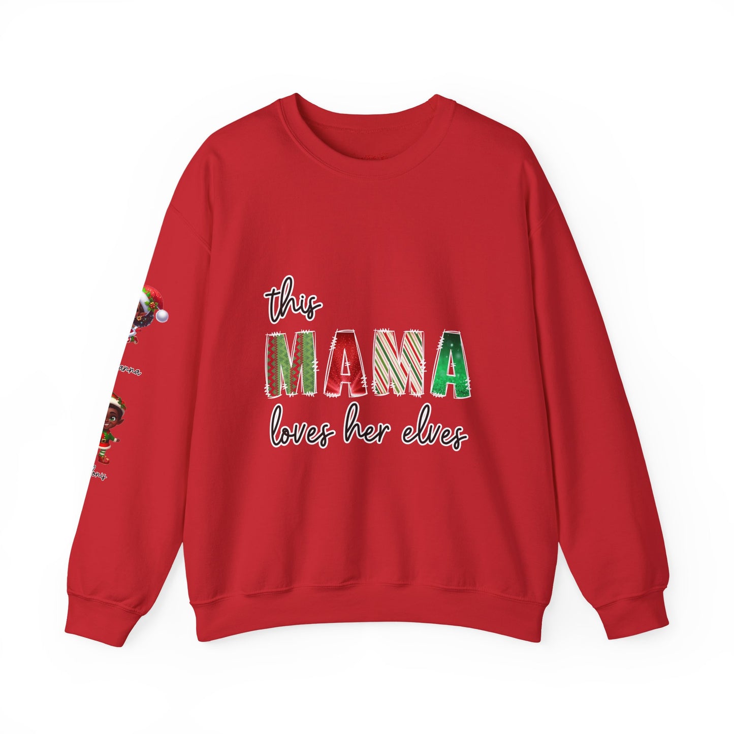 This Mama Loves Her Elves Shirt – Custom Christmas Mom T-Shirt – Festive Mama Graphic Top – Holiday Mom Gift