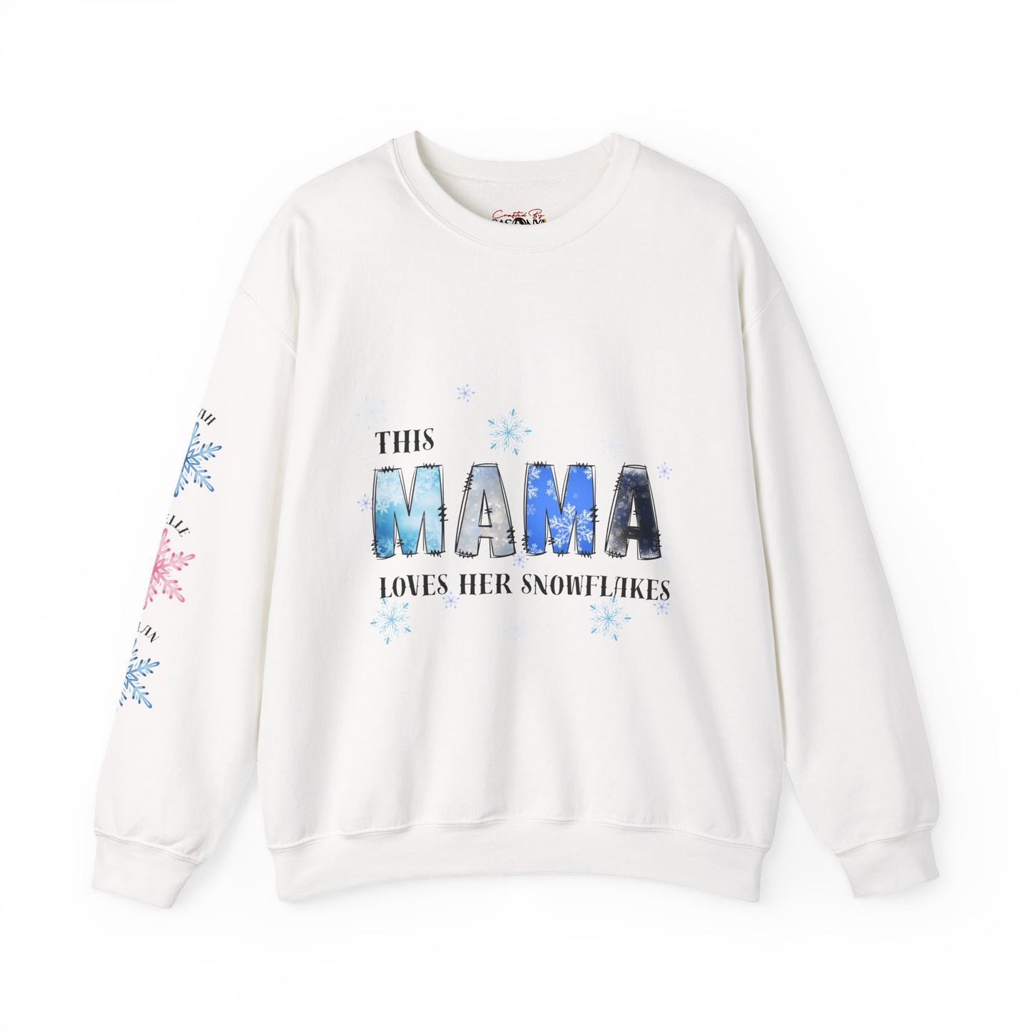 Custom MAMA Snowflake Sweatshirt – Snowflake Mom Tee – Cozy Christmas Gift for Moms