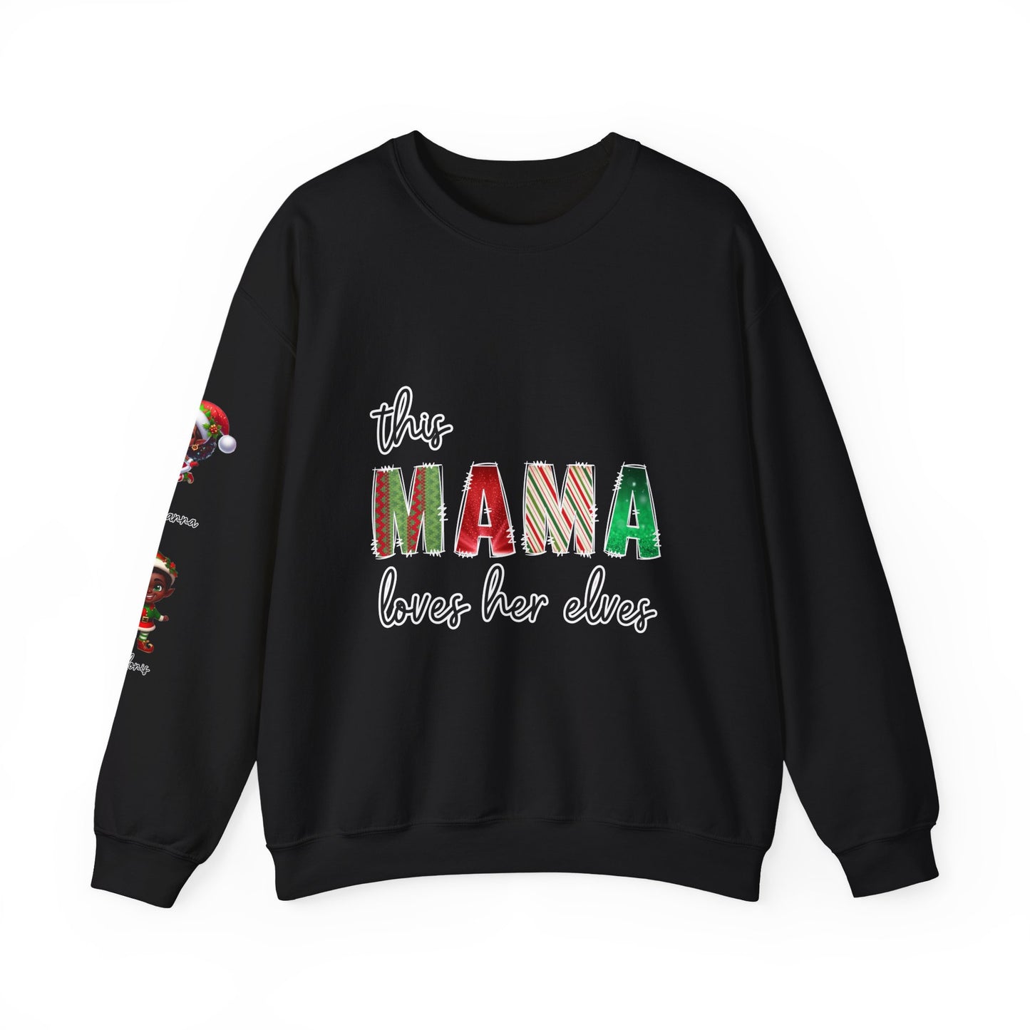 This Mama Loves Her Elves Shirt – Custom Christmas Mom T-Shirt – Festive Mama Graphic Top – Holiday Mom Gift