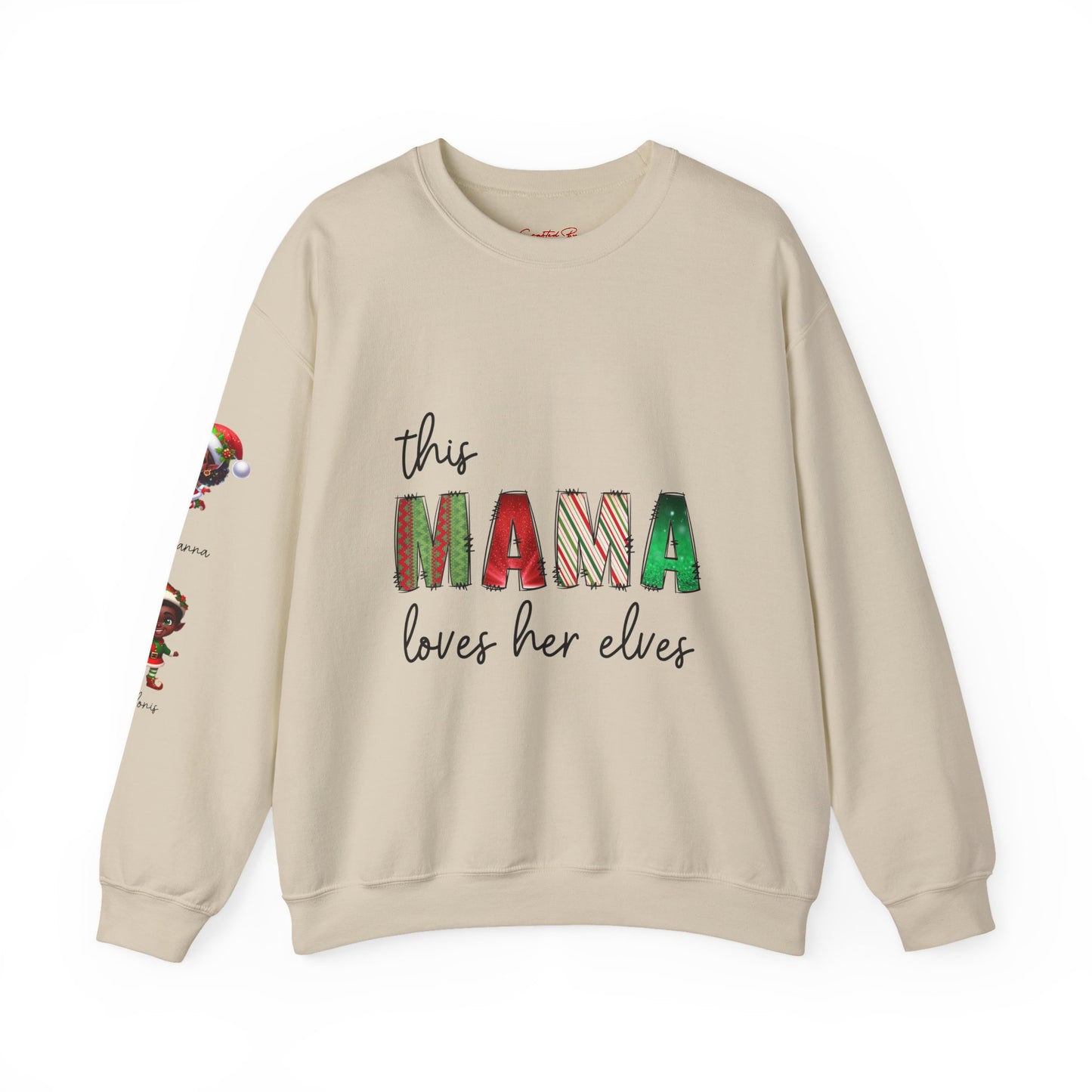 This Mama Loves Her Elves Shirt – Custom Christmas Mom T-Shirt – Festive Mama Graphic Top – Holiday Mom Gift