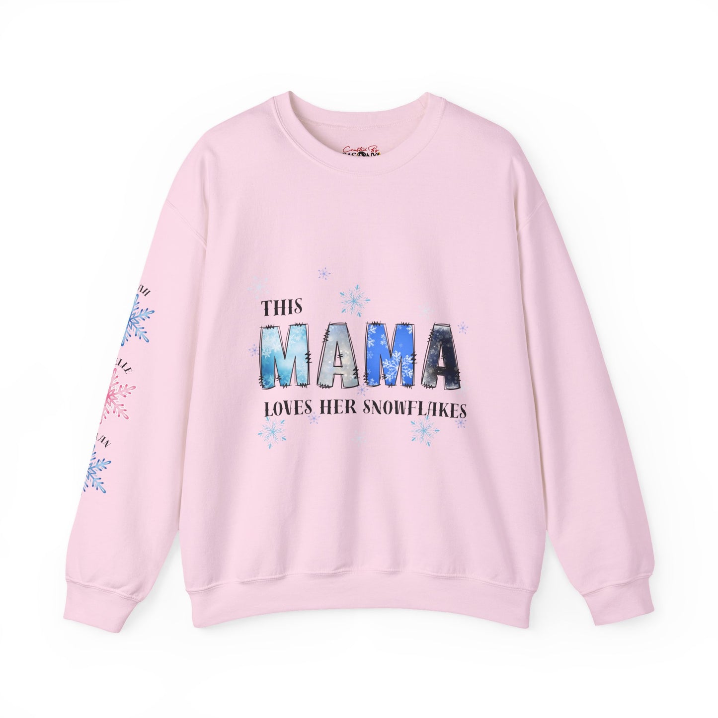 Custom MAMA Snowflake Sweatshirt – Snowflake Mom Tee – Cozy Christmas Gift for Moms
