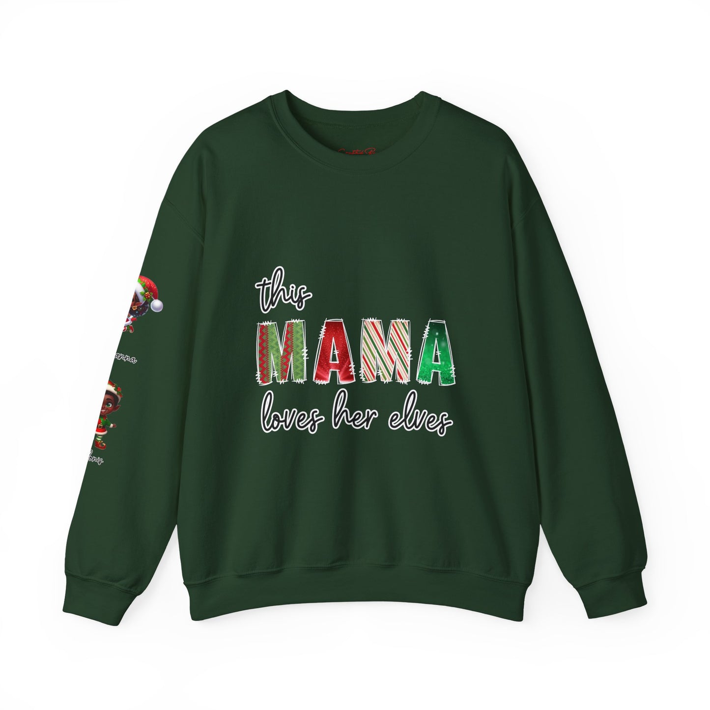 This Mama Loves Her Elves Shirt – Custom Christmas Mom T-Shirt – Festive Mama Graphic Top – Holiday Mom Gift