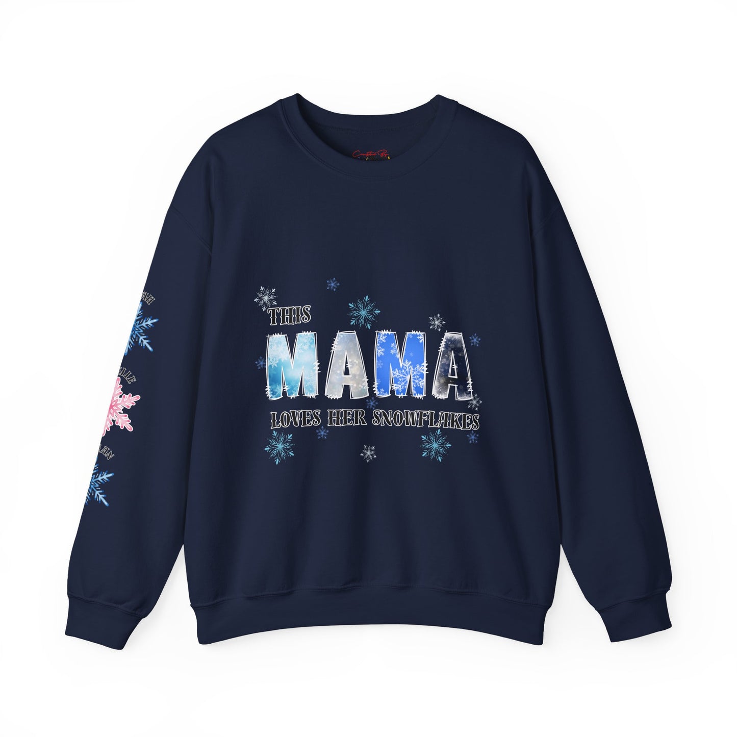 Custom MAMA Snowflake Sweatshirt – Snowflake Mom Tee – Cozy Christmas Gift for Moms