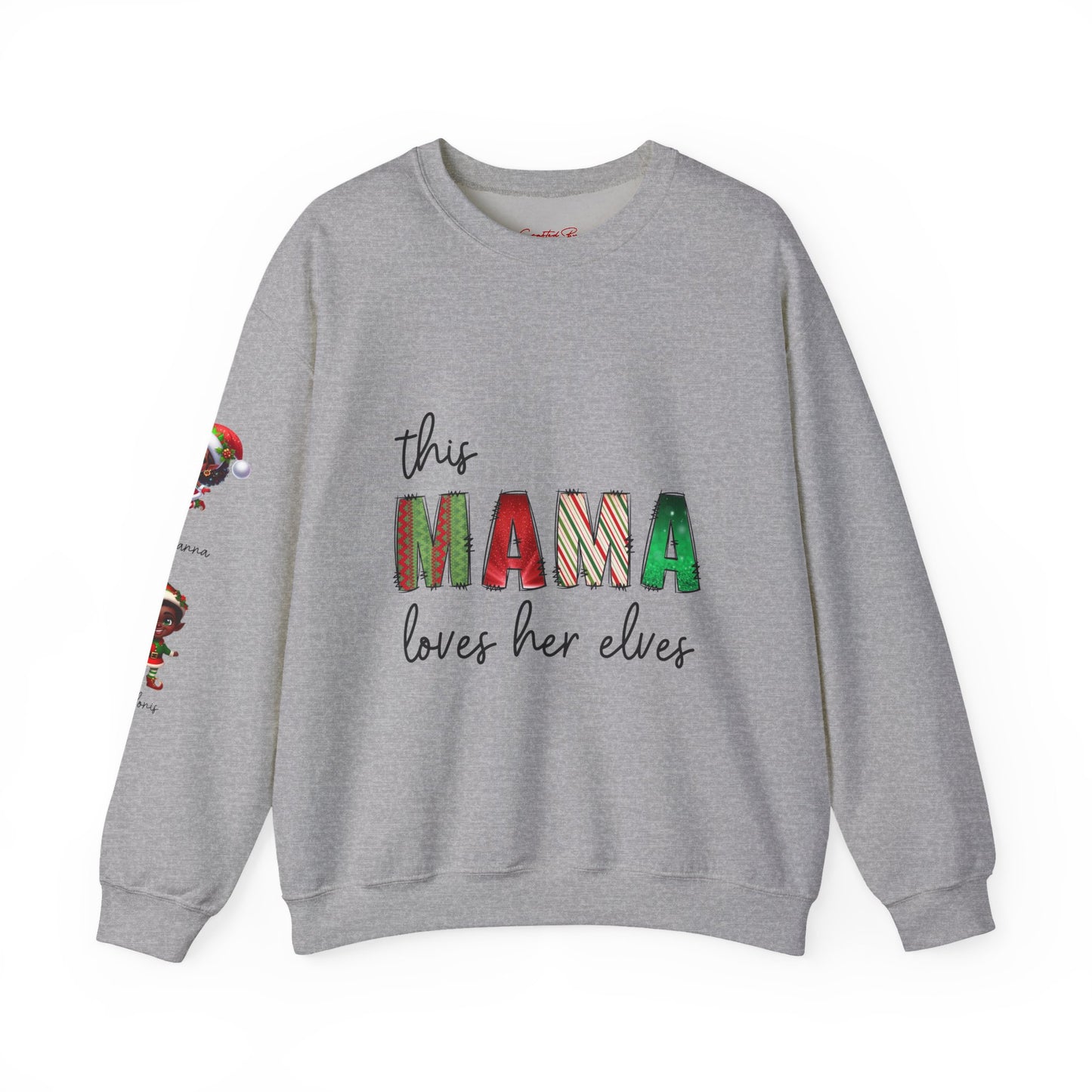 This Mama Loves Her Elves Shirt – Custom Christmas Mom T-Shirt – Festive Mama Graphic Top – Holiday Mom Gift