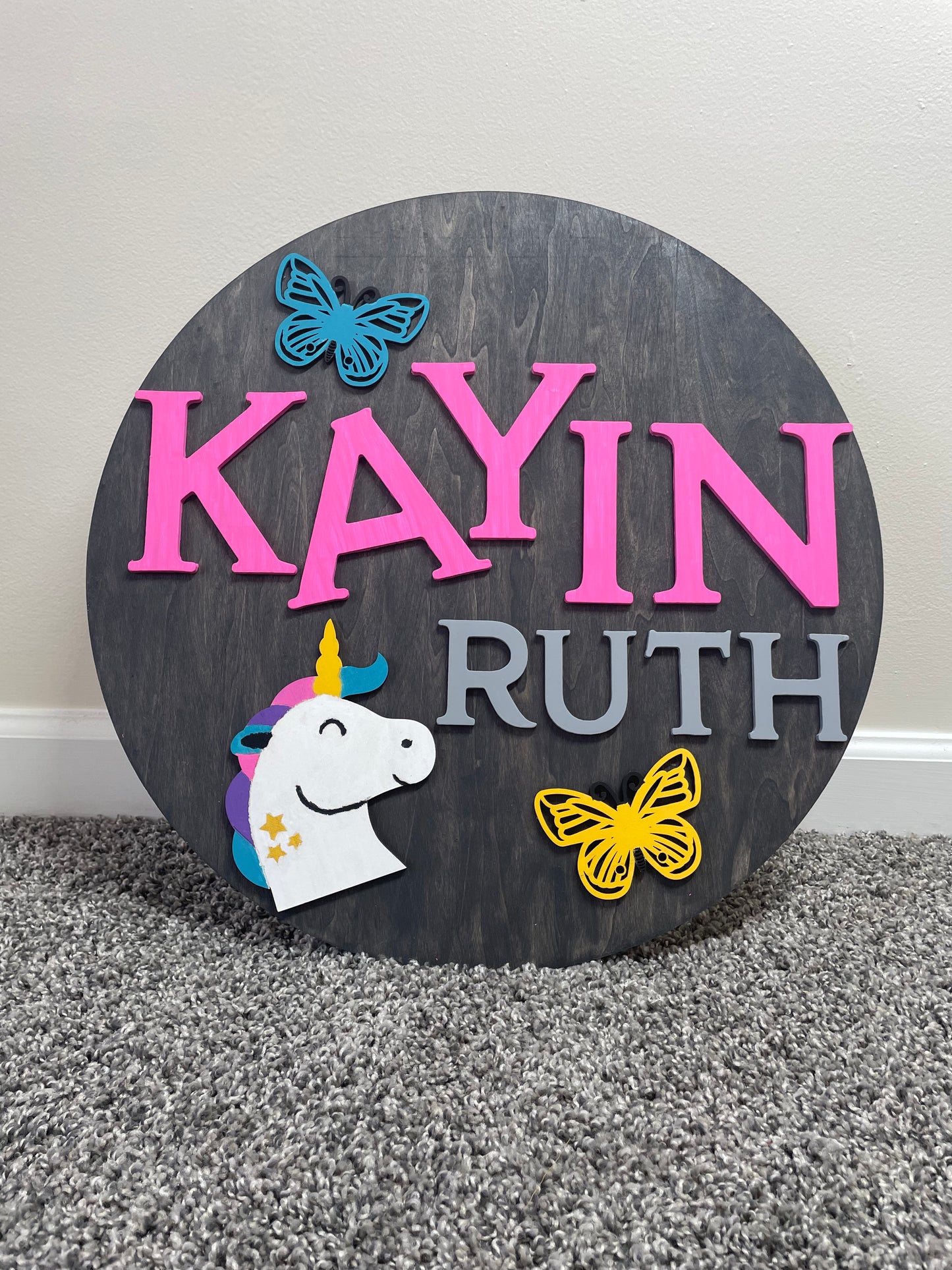 Custom Nursery Name Sign – Personalized Baby Room Wall Décor – Wooden Kids Room Sign – Handmade Baby Shower Gift – Nursery Wall Art