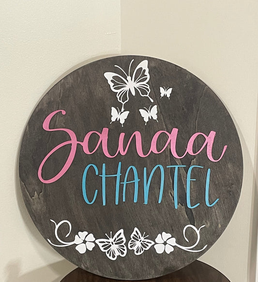 Custom Nursery Name Sign – Personalized Baby Room Wall Décor – Wooden Kids Room Sign – Handmade Baby Shower Gift – Nursery Wall Art