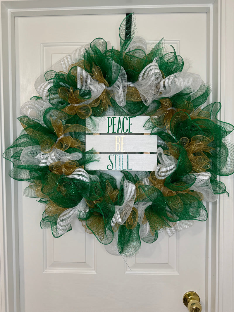 Mesh Wreath w/ Sign