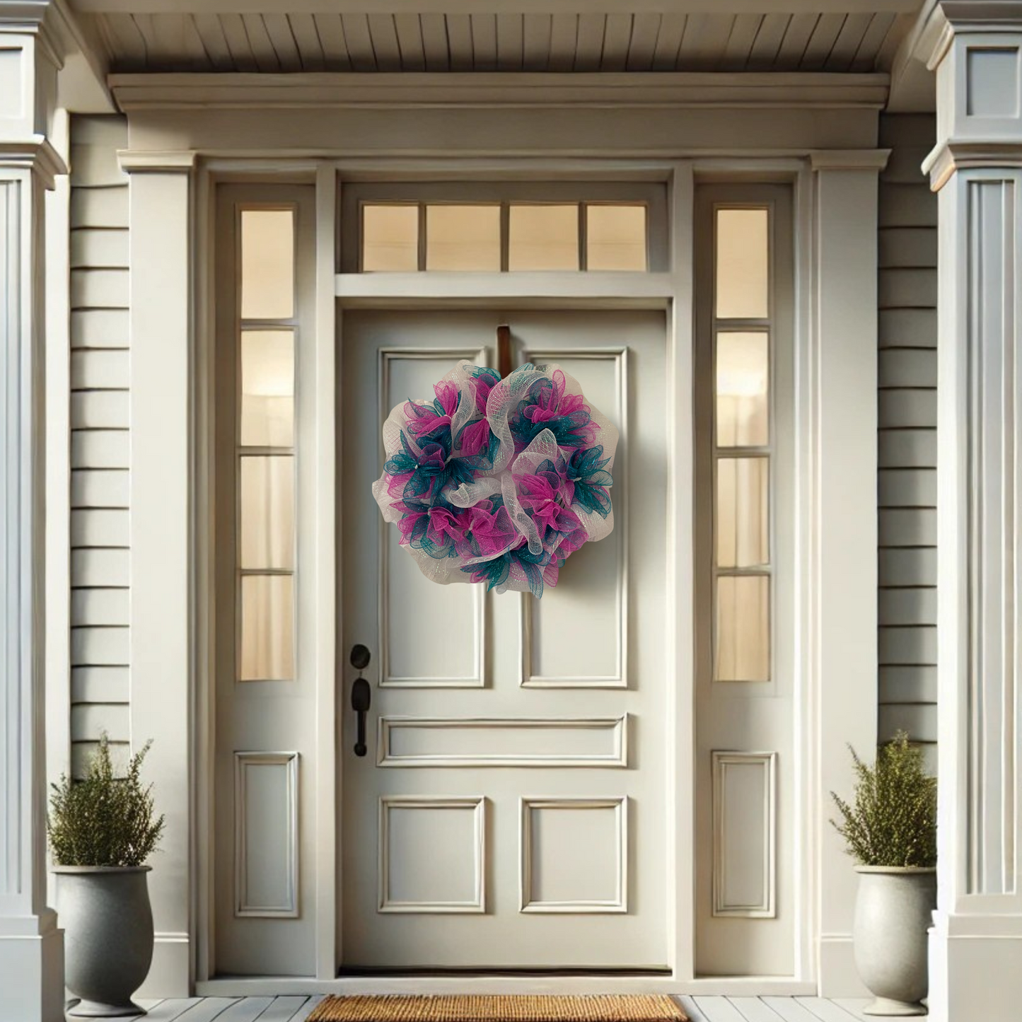 Custom Deco Mesh Wreath – Handmade Front Door Wreath – Seasonal, Holiday & Everyday Porch Décor – Personalized Home Decoration