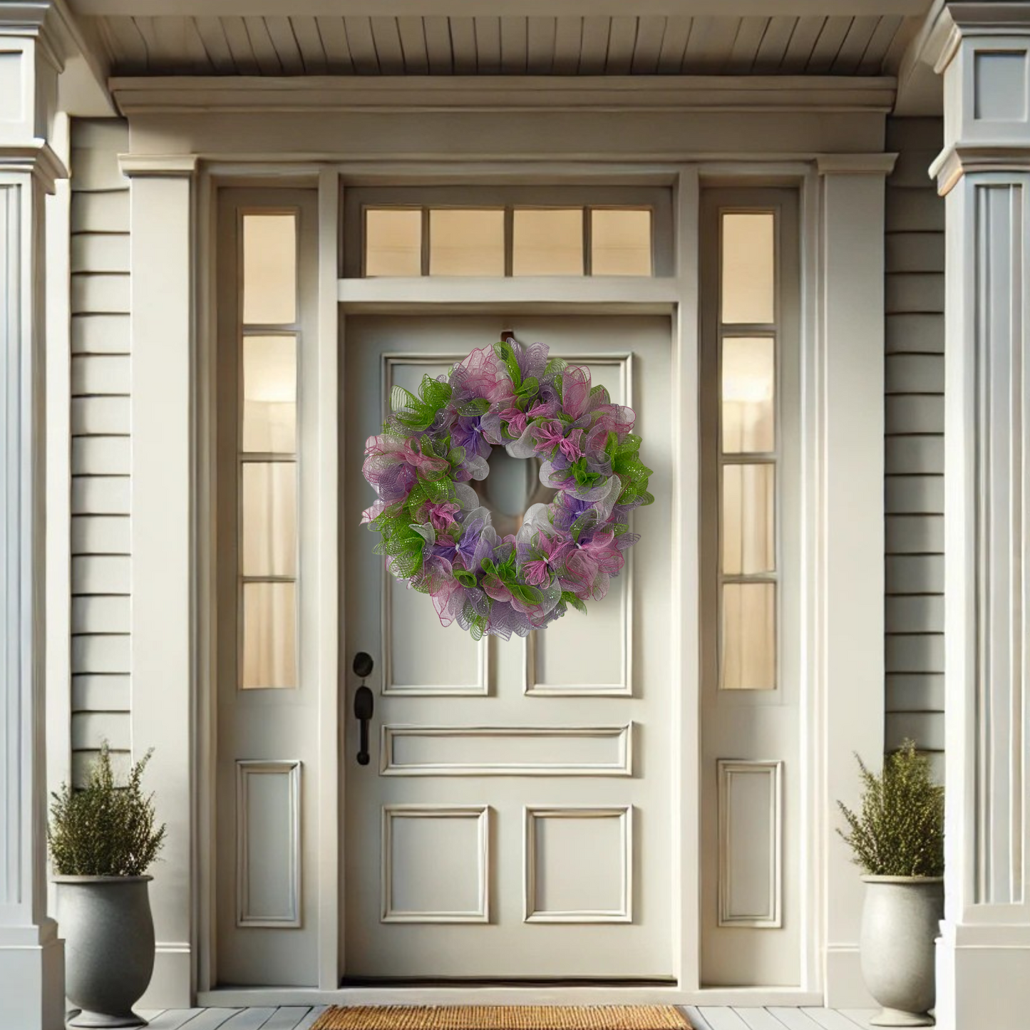 Custom Deco Mesh Wreath – Handmade Front Door Wreath – Seasonal, Holiday & Everyday Porch Décor – Personalized Home Decoration