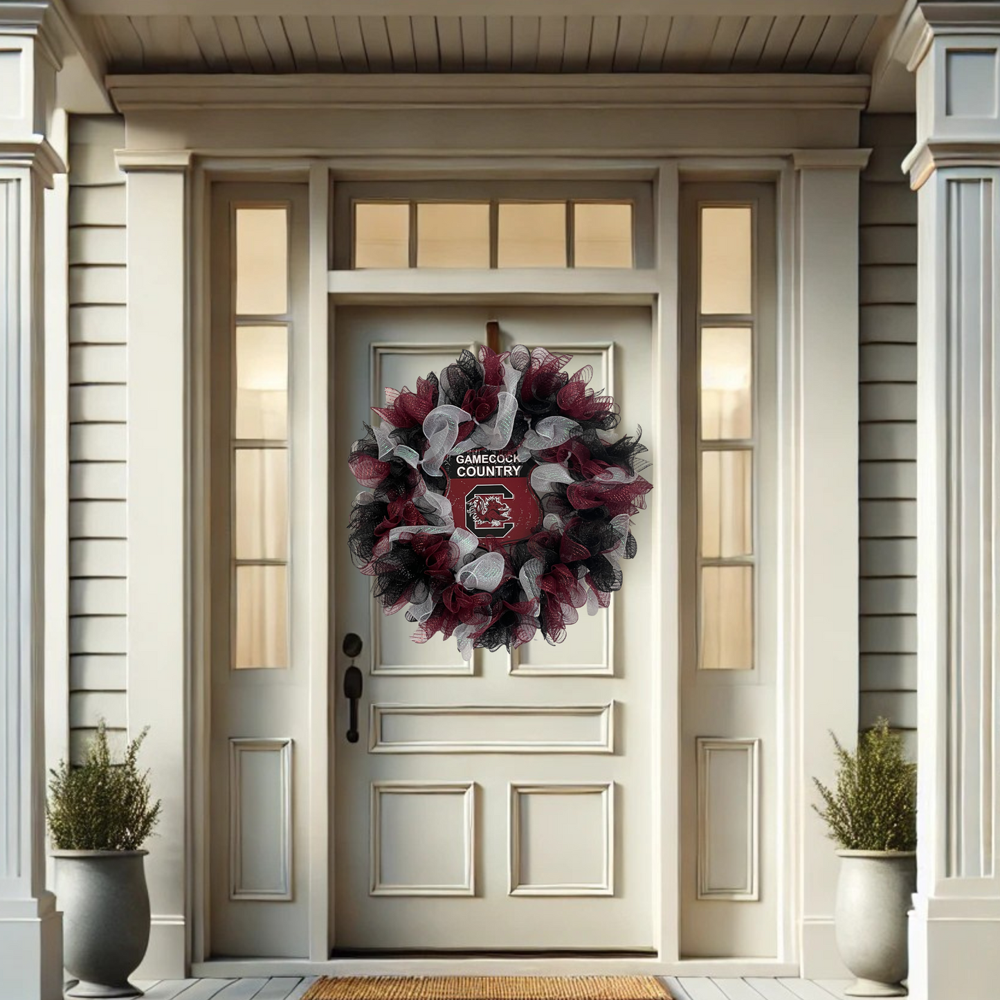 Custom Deco Mesh Wreath with Sign – Handmade Front Door Wreath – Seasonal, Holiday & Everyday Porch Décor – Personalized Home Decoration